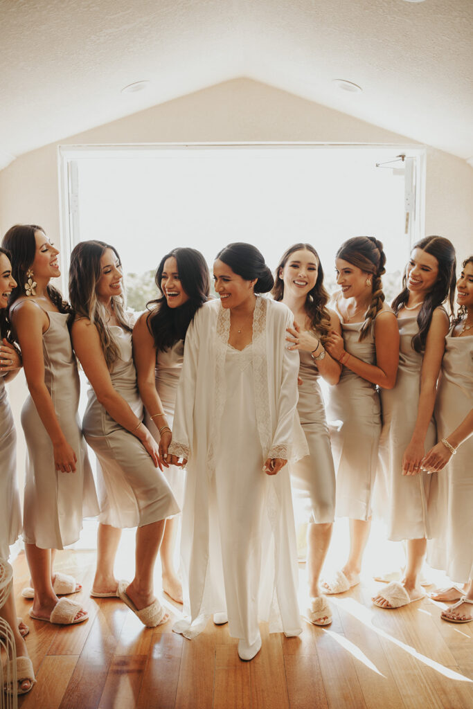 Bride and bridesmaids before getting ready for the big day!
