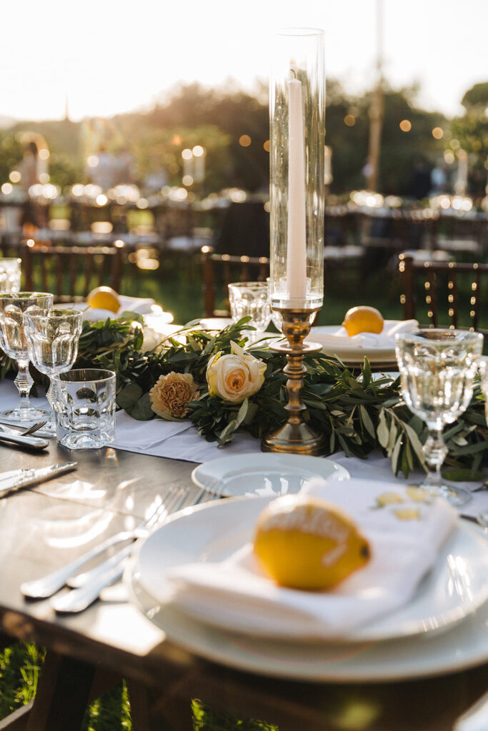 italian wedding reception set up 